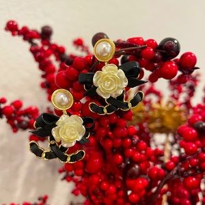 CC Camellia and Bow Earrings E20